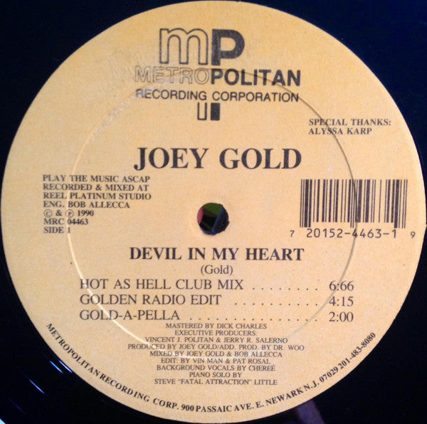 Joey Gold- Devil in My Heart 12”