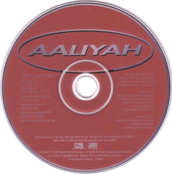Aaliyah ‎– The One I Gave My Heart To & Hot Like Fire (PLATURN)