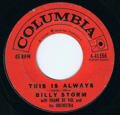 Billy Storm – This Is Always / I've Come Of Age
