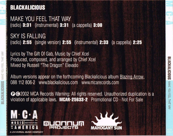 Blackalicious ‎– Make You Feel That Way (PLATURN)