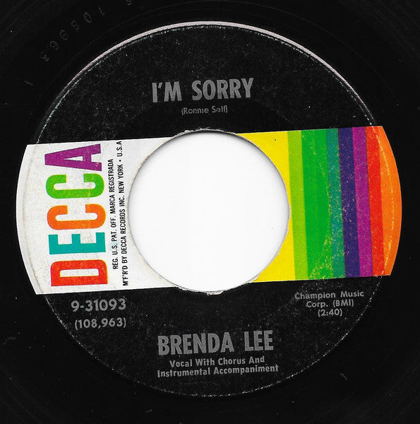 Brenda Lee – I'm Sorry / That's All You Gotta Do