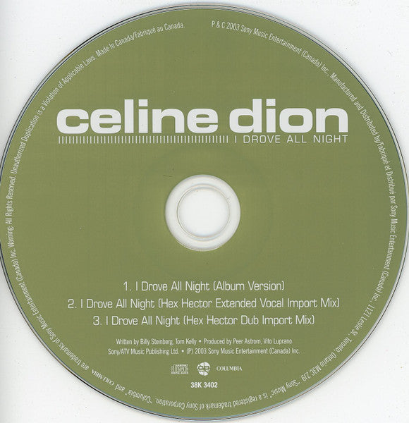 Celine Dion – I Drove All Night