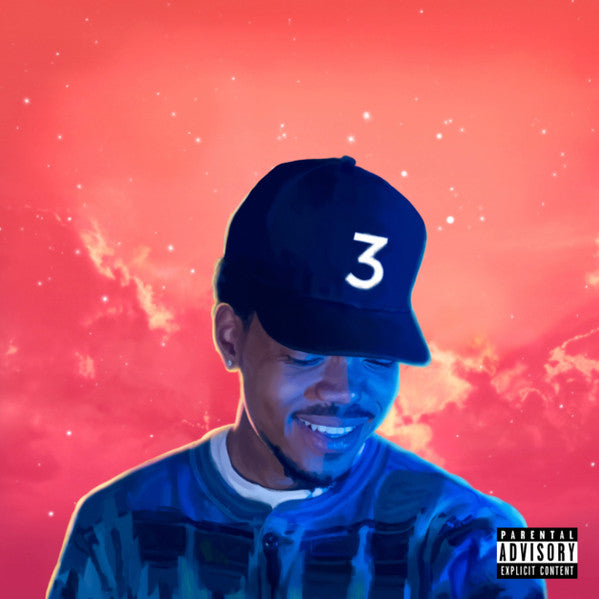 Chance The Rapper Coloring Book Unofficial released Version Red w/ Black Swirl