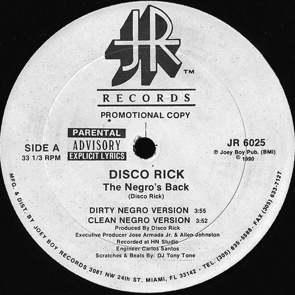 Disco Rick – The Negro's Back