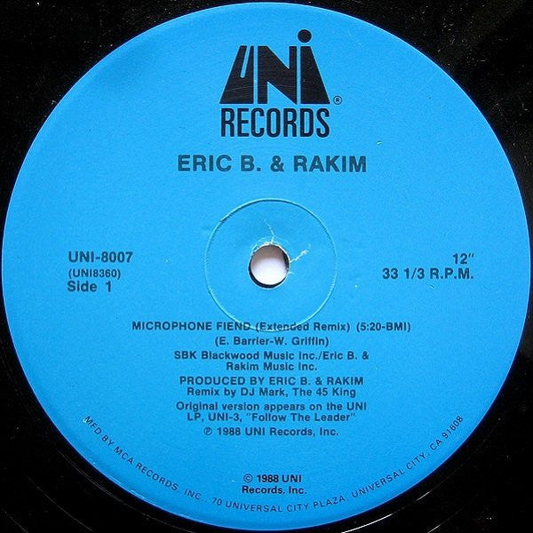 Eric B. & Rakim ‎– Microphone Fiend (DISCOGS)