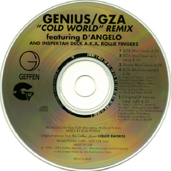 Genius / GZA ‎– Cold World (Remix) (PLATURN)