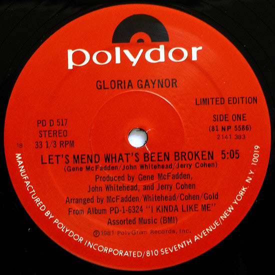 Gloria Gaynor – Let's Mend What's Been Broken