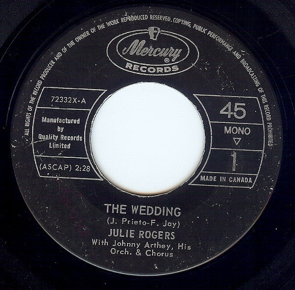 Julie Rogers – The Wedding / Without Your Love