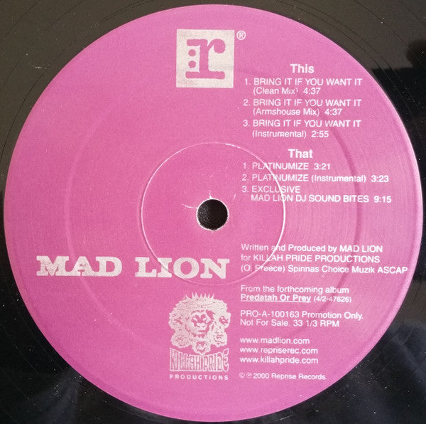 Mad Lion – Bring It If You Want It / Platinumize
