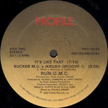 Load image into Gallery viewer, RUN DMC It&#39;s Like that/ Sucker MC&#39;s b/w Instrumental It&#39;s Like That / Sucker MC&#39;s 12&quot; Single
