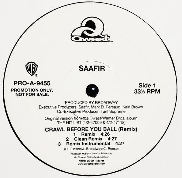 Saafir – Crawl Before You Ball