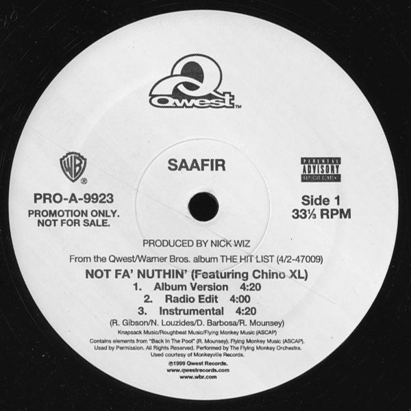 Saafir – Not Fa Nuthin
