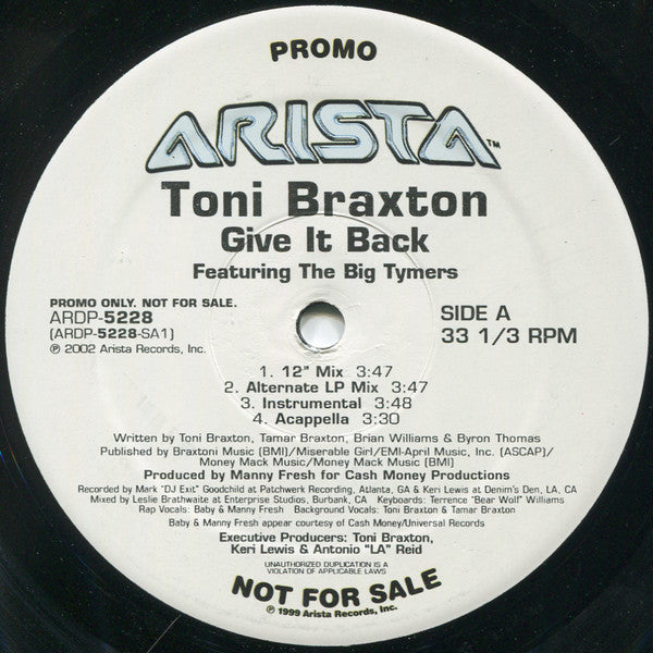 Toni Braxton – Give It Back / Let Me Show You The Way (Out)