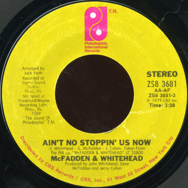 McFadden & WhiteHead - Aint No stopping 'Us Now