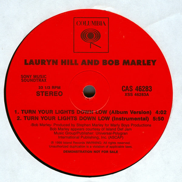 Lauryn Hill And Bob Marley ‎– Turn Your Lights Down Low